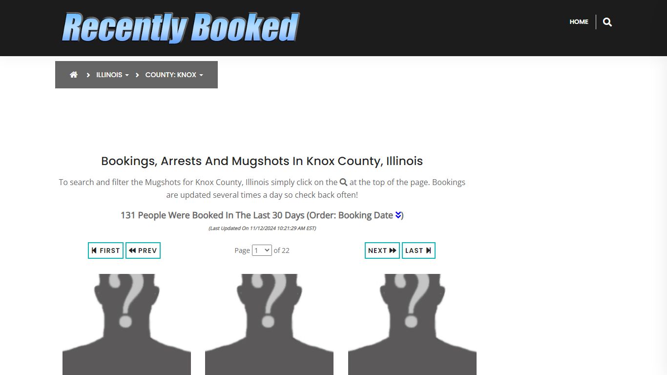 Bookings, Arrests and Mugshots in Knox County, Illinois - Recently Booked