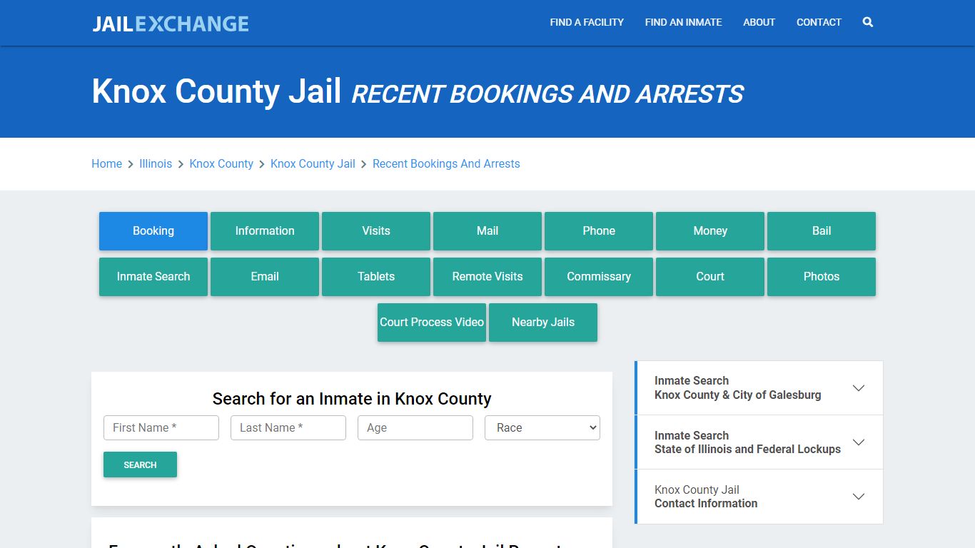 Knox County Jail IL Recent Arrests and Bookings - Jail Exchange